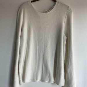 Madewell Laced Back Pullover Sweater in White, size: L